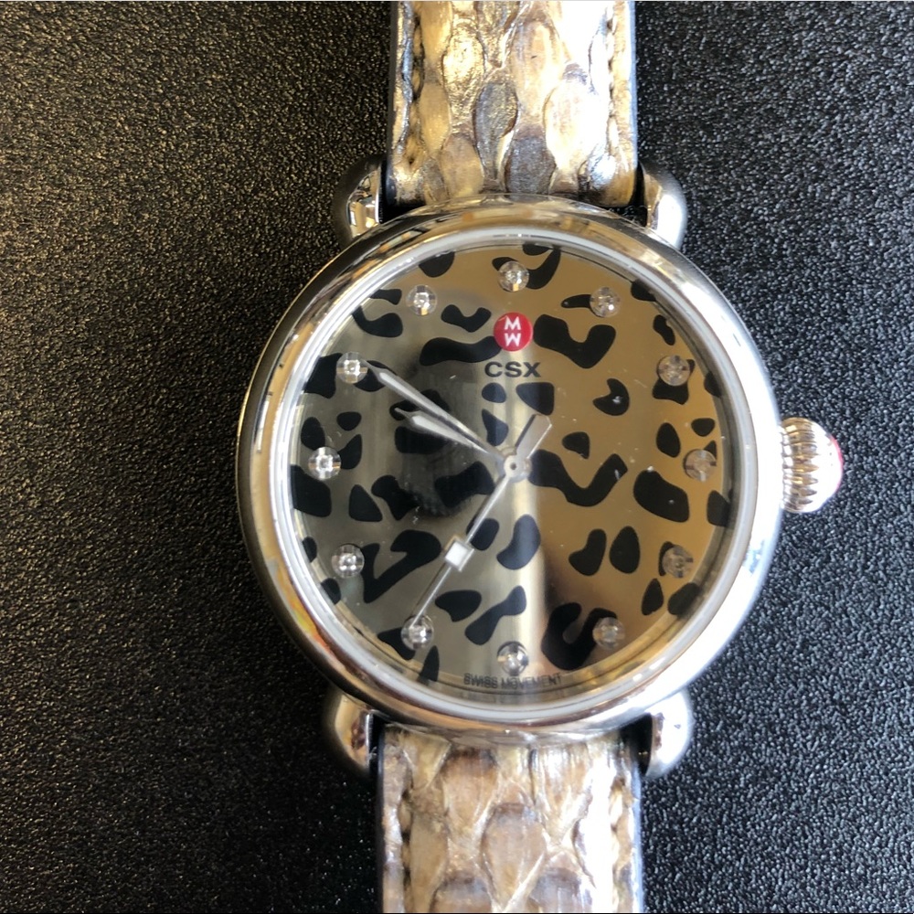 Michele Animal Print watch